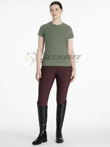 Chemise équestre pour femme haut d'équitation d'été respirant tissu extensible léger évacuant l'humidité hauts d'équitation élégants - Product Image 5