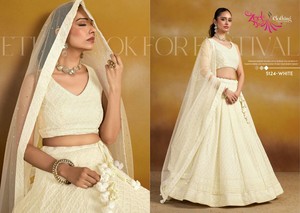 Georgette Fil Brodé Travail Lehenga Collection Catalogue complet disponible au tarif de gros, collection premium en gros. - Product Image 5