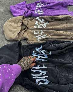 Top vente hommes sweats à capuche nouveau Design broderie strass à capuche hiver utilisation fait Pakistan bas quantité minimale de commande en gros - Product Image 2