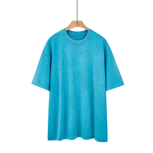 100% coton Streetwear Hip Hop noir lavage à l'acide Logo personnalisé Vintage t-shirts taux de gros OEM respirant hommes T-Shirts - Product Image 1