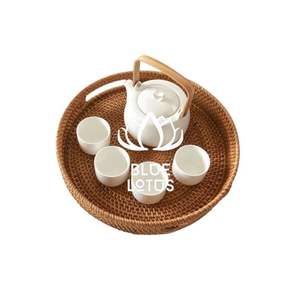 Eco-Friendly <b>Woven</b> Rattan Tray <b>Basket</b> for Rustic Decor and Everyday Use Durable and Stylish - BLUE LOTUS From Vietnam - Product Image 1