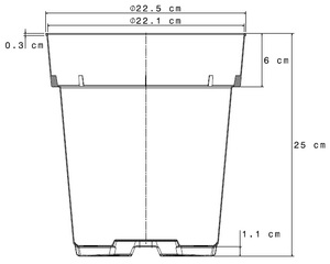 Macetas de vivero de plástico reciclado CGA de alta calidad, 23 cm de diámetro, 6,5 L, varios colores, diseño redondo para plantas hechas de PP - Product Image 3