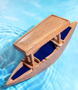 Noyer bois sculpté bateau du Cachemire ou Shikara décor pièce 24 pouces décoration de la maison décor de ferme parfait pour les cadeaux - Product Image 5