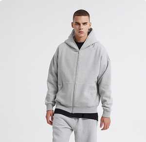 Veste à capuche rétro à manches longues avec fermeture éclair pour hommes, manteau à capuche surdimensionné avec motif brodé pour l'hiver - Product Image 1