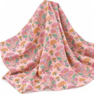 Tissu en voile de coton tissé léger à imprimé floral fait main Pinksa Fashion, fil peigné, largeur 43/44 pouces, 60S60S, 90 GSM - Product Image 3