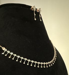 Ensemble de colliers en or 14 carats avec diamants naturels Bijoux de luxe élégants pour femmes avec coupe brillante ronde et certification tierce partie - Product Image 2