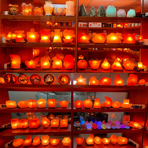 โคมไฟสีชมพูทรงดวงจันทร์โคมไฟเกลือหิมาลัยตกแต่งบ้าน - Product Image 4