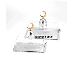 Pot à bonbons en métal avec plateau en bois Serveur de noix de créateur fait main de haute qualité Pot à fruits secs en métal de vente chaude de qualité supérieure - Product Image 3