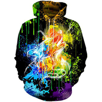 Sweat à capuche gothique pour homme, rouge et noir, imprimé 3D tête de mort, coupe oversize, tricoté en polyester, style automne