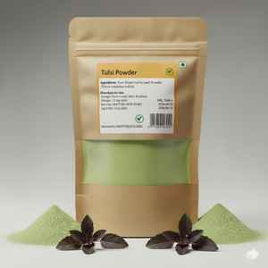 Auténtico polvo de Tulsi cuidadosamente procesado a partir de hojas secas que ofrece un uso tradicional y un rico color de la India - Product Image 2