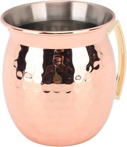 Mug en cuivre pur de qualité supérieure, écologique, avec finition lisse artisanale, grande capacité pour la restauration et les événements - Product Image 4