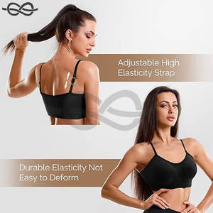 V-Neck Padded Bralette Cami Bra Wireless Tank Top Bra with Adjustable Straps for Support Sports Bra Everyday Wear - Product Image 3