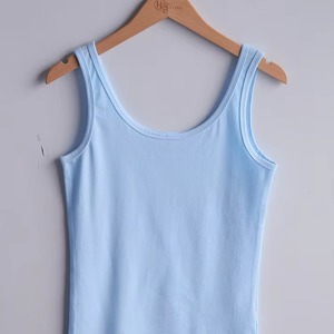 Débardeur de fitness personnalisé pour femmes vente en gros été Gym Yoga Sportswear OEM vêtements de sport coton extensible Slim Jersey personnalisable - Product Image 2