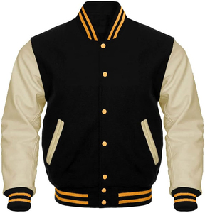 Top Notch Men's Wool Body <b>Leather</b> Sleeve Button Up Varsity <b>Jackets</b> Blank Patches Custom Design Embroidery Unisex <b>Jackets</b> For Men - Product Image 5
