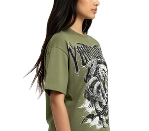 เสื้อยืดโอเวอร์ไซส์แบบยูนิเซ็กซ์สั่งทำขายส่ง ไซส์พลัส ผ้าฝ้าย 100% แบบ ODM สั่งผลิตได้ ไหล่ตก แห้งเร็ว ระบายอากาศดี สวมใส่สบาย - Product Image 3