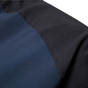 Blouson d'aviateur unisexe à fermeture éclair et design personnalisé en duvet léger coupe-vent avec col côtelé pour hommes - Product Image 3