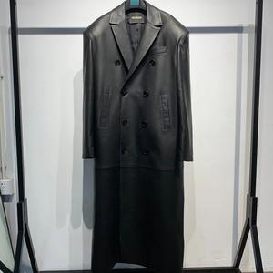 เสื้อโค้ทกันน้ำกันลมหนังแกะแท้ตัวยาวสำหรับผู้ชาย - Product Image 6