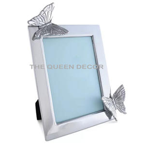 Meilleure vente de cadre photo décoratif de table plaqué argent de forme carrée en métal aluminium organisateur de bureau - Product Image 3