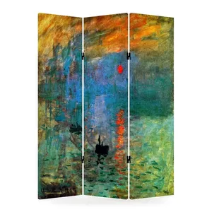 Pantalla Plegable de Lona de Doble Cara con Diseño de Impresión del Amanecer de Claude Monet - Product Image 4
