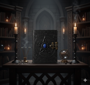 NEW ERA Handmade Cotton Paper Diary Leather Pentagram Embossed Lapis Celtic Design One Latch Deckle Edge Thread Sewing Binding - Product Image 4