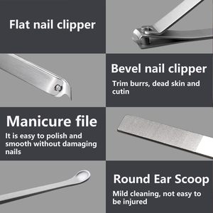 <b>Nail</b> <b>Clipper</b> Manicure <b>Set</b> Travel Mini <b>Nail</b> <b>Clipper</b> <b>Set</b> Pedicure Scissors Care Tool 5 Pieces of Stainless Steel Beauty <b>Set</b> - Product Image 2