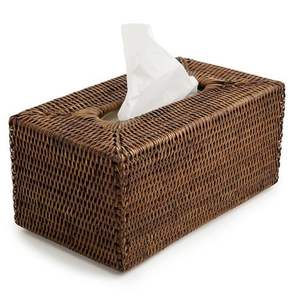 Boîte à mouchoirs rectangulaire en rotin de style minimaliste unisexe, fermeture ouverte, cadre de boîte tissée, petits sacs à main pour la maison, 1-1,9 L, imperméable - Product Image 4