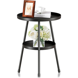 Table compacte en acier noir de style polyvalent pour les salons et les chambres à coucher - Product Image 1