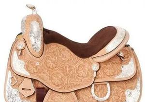 Selle d'exposition sculptée à la main florale de haute qualité en cuir occidental | Tack de cheval détaillé de qualité supérieure pour le rodéo, le trail et le spectacle d'équitation - Product Image 4