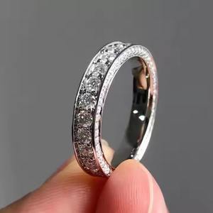 แหวนเพชรโมอิสแท้ชุบทองคำขาวสำหรับสตรีแหวนเพชรเม็ด925แหวนเงินแท้สำหรับเขา - Product Image 1