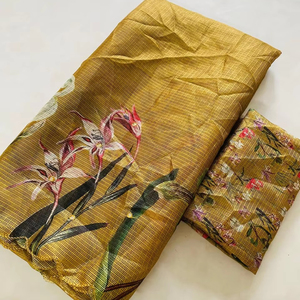 Vêtements traditionnels indiens de qualité supérieure Saree imprimé Designer Dernière exclusivité Festival Wear Haldi Fonction la plus tendance haute sur demande - Product Image 1