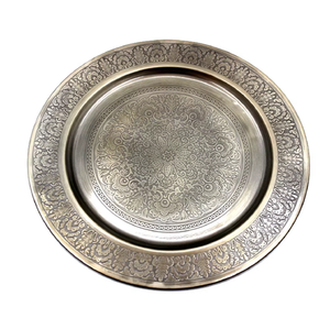 Assiette de service en métal biodégradable de qualité alimentaire, écologique, pour hôtel, restaurant, mariage, utilisation sur table, couleur bleue - Product Image 4