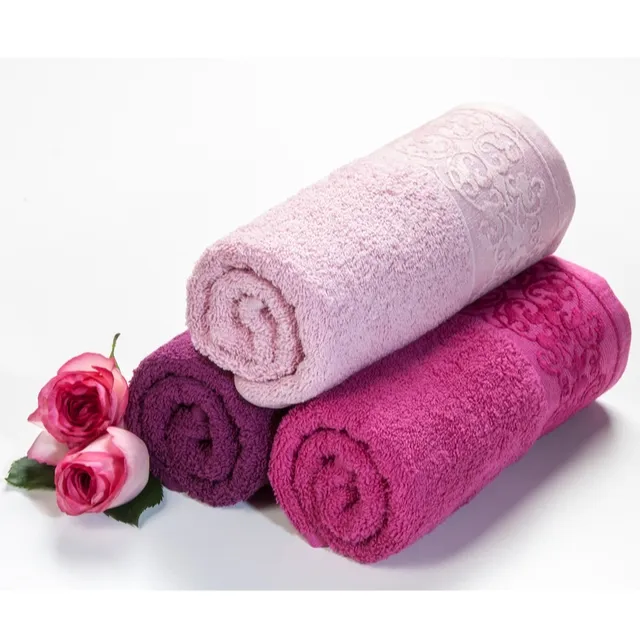 Best quality towel made in India Hotel Combed Cotton Water Pattern Organic Pure Cotton White Large Bath Towel