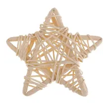 Decorative Christmas Ornament Wicker Rattan Hanging Star Shaped Rattan Star Woven Gifts Box Home Decor