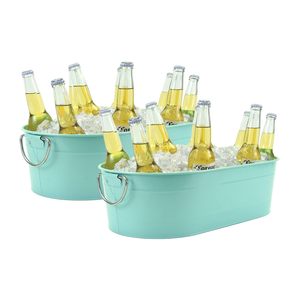 Seau à glace Star Design avec manche en bois Fer galvanisé Vaisselle de bar de table et refroidisseur de vin de fête Seau à glace à champagne - Product Image 3