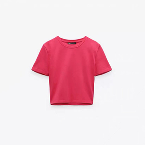 <b>Top</b> Quality Women <b>Crop</b> <b>Tops</b> 100% Cotton Streetwear Quickdry Breathable Custom Made Logo Printing O-Neck OEM Service - Product Image 5