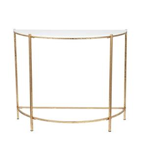 Table ronde en métal de haute qualité, support en métal fini doré brillant avec poignée centrale supérieure - Product Image 4