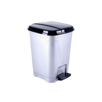 CATEEM MRD121 Poubelle à pédale noire de 5 litres en plastique, écologique, antidérapante, à induction, intégrée pour la cuisine