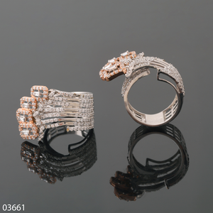 D'VINS JEWELS Rose Gold Plated 14K Solid Gold Diamond Studded Cluster <b>Ring</b> <b>for</b> <b>Women</b>-Wedding & Anniversary Trendy <b>Statement</b> <b>Ring</b> - Product Image 5