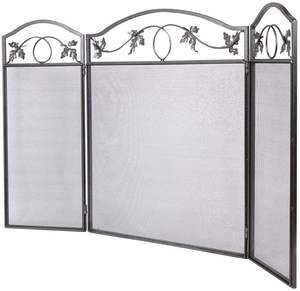 Handicrafts Black Coated Finished Metal Iron Wire Fire Guard <b>Screen</b> Small Single Panel Home Decorative Fire <b>Screen</b> - Product Image 1