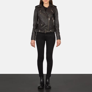 Chaquetas de cuero de mujer de tendencia superior personalizadas de manga larga de satén impermeable transpirable al por mayor - Product Image 4