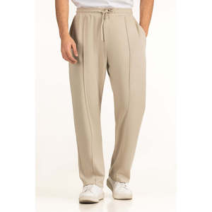 Pantalon décontracté à taille élastique coupe droite MN-TRC-SS26-001-C, personnalisable avec logo, fermeture éclair, léger, coloré, pour taille XL - Product Image 1