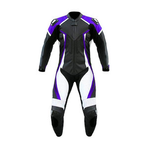 Traje de moto de cuero transpirable estampado Premium con protección de armadura para hombres-Equipo de conducción de calle cómodo - Product Image 1