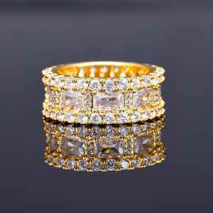 Exclusivo oro blanco de 14kt diseñador personalizado Leb Grown corte redondo VVS Clarity Diamond Iced Out Hip Hop anillo para hombres - Product Image 1