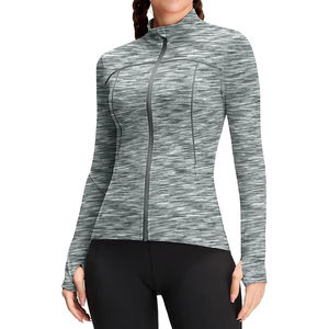Vêtement de yoga, haut, veste zippée intégrale, femme, léger, extensible, entraînement athlétique, doux, confortable, mélange de nylon et de spandex - Product Image 1