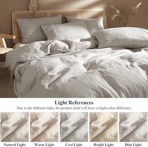 Juego de Funda Nórdica 100% Algodón Estilo Europeo, 3 Piezas, Cierre con Botones de Coco, Lavado Francés, Color Sólido, Suave, Personalizable para Hogar u Hospital - Product Image 2