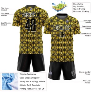 Uniforme de fútbol Hombres Transpirable Cómodo Juego de fútbol de manga corta Sublimación Impresión digital Camiseta de fútbol Uniforme de fútbol - Product Image 3