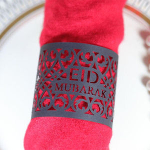 Vaisselle d'hôtel, anneau de serviette, organisateur de mouchoirs, anneau de serviette en métal en forme d'étoile de qualité supérieure, porte-serviettes de fête islamique à vendre - Product Image 3