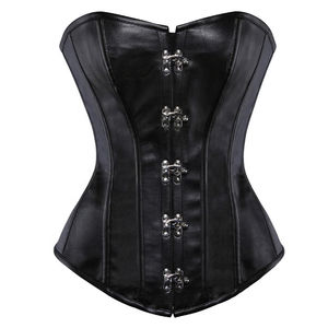 New Arrival Soft Leather Breathable Firm Control Overbust <b>Corset</b> Boned Burlesque <b>Bustier</b> Lingerie Top Customized Color Seamless - Product Image 1