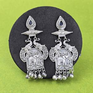 Pendientes de Plata Antigua Oxidada con Piedra Azul para Mujer, Regalo para Ella - Product Image 4