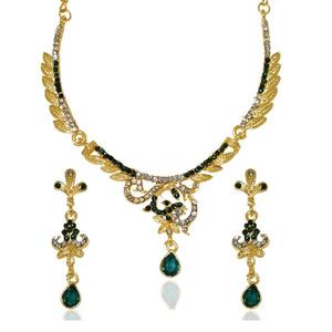 Kriaa Vert Autrichien Pierre Goutte Collier Ensemble Plaqué Or Bijoux De Mode 1103919 - Product Image 1